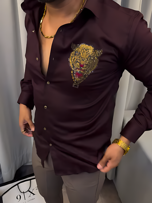 Gold Tiger Print Shirt