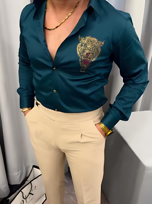 Gold Tiger Print Shirt