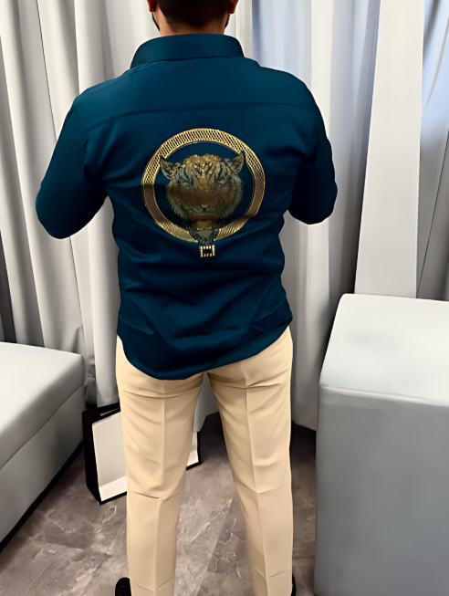 Gold Tiger Print Shirt