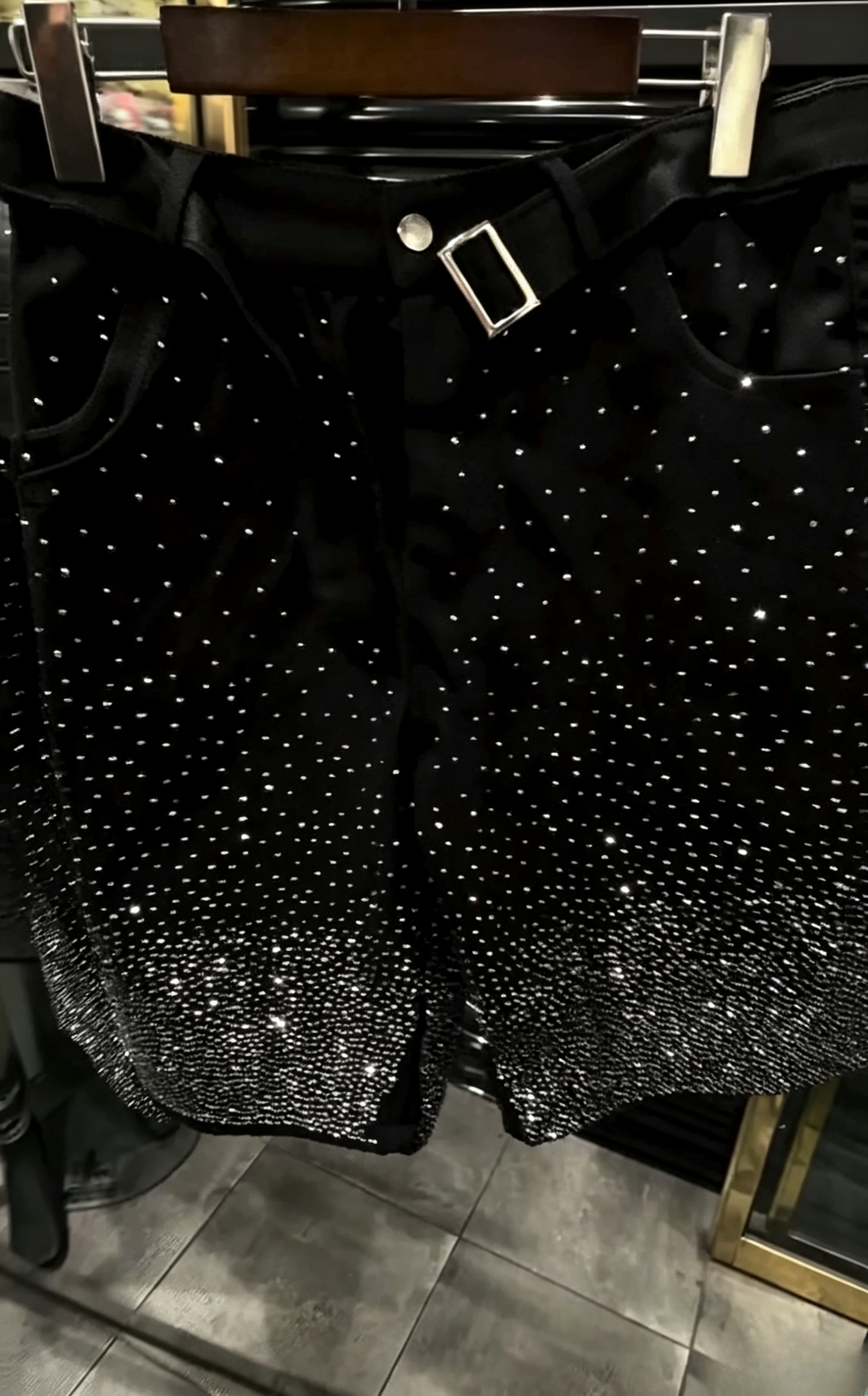 Men's Rhinestone Short-Sleeve and Shorts Set