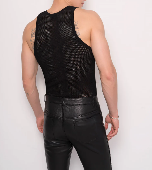 Black Rhinestone Tongue Vest