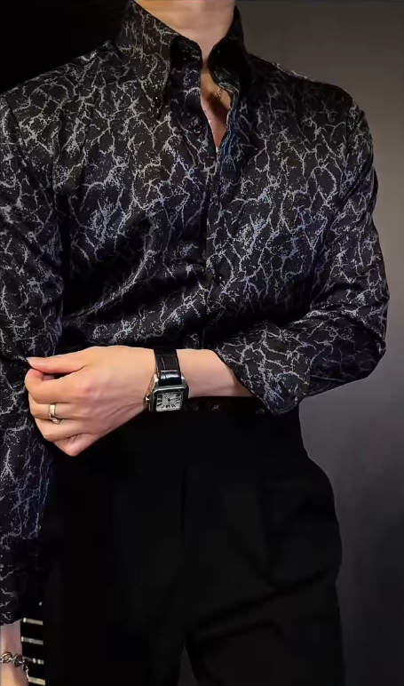Men's Printed Textured Shirt