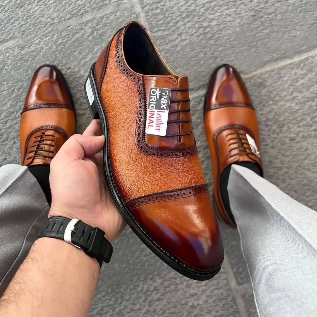 Premium Textured Men's Leather Shoes