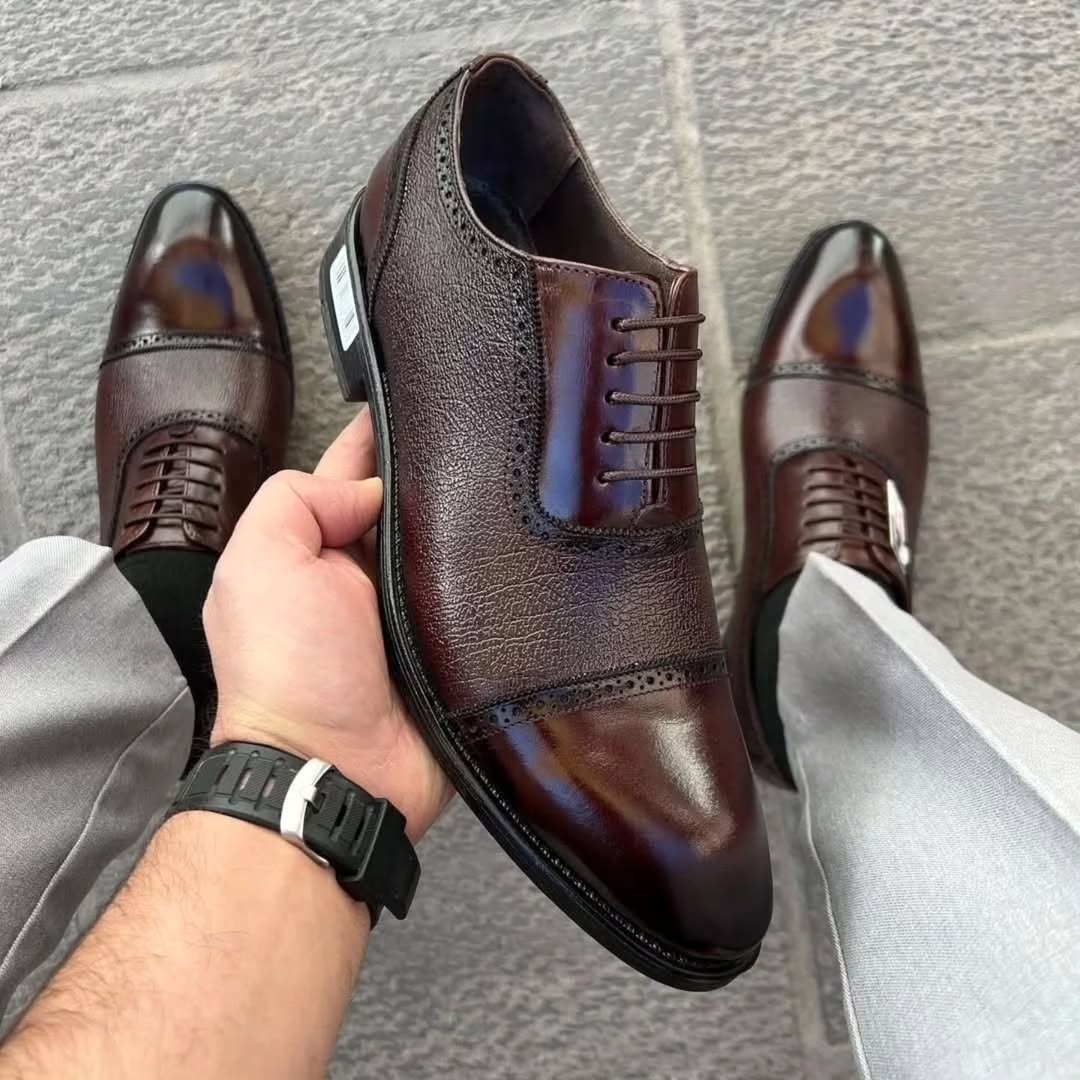 Premium Textured Men's Leather Shoes