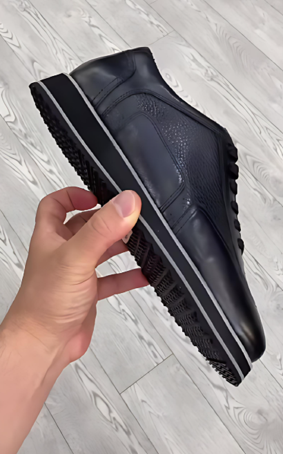 Black Leather Lace-Up Shoes