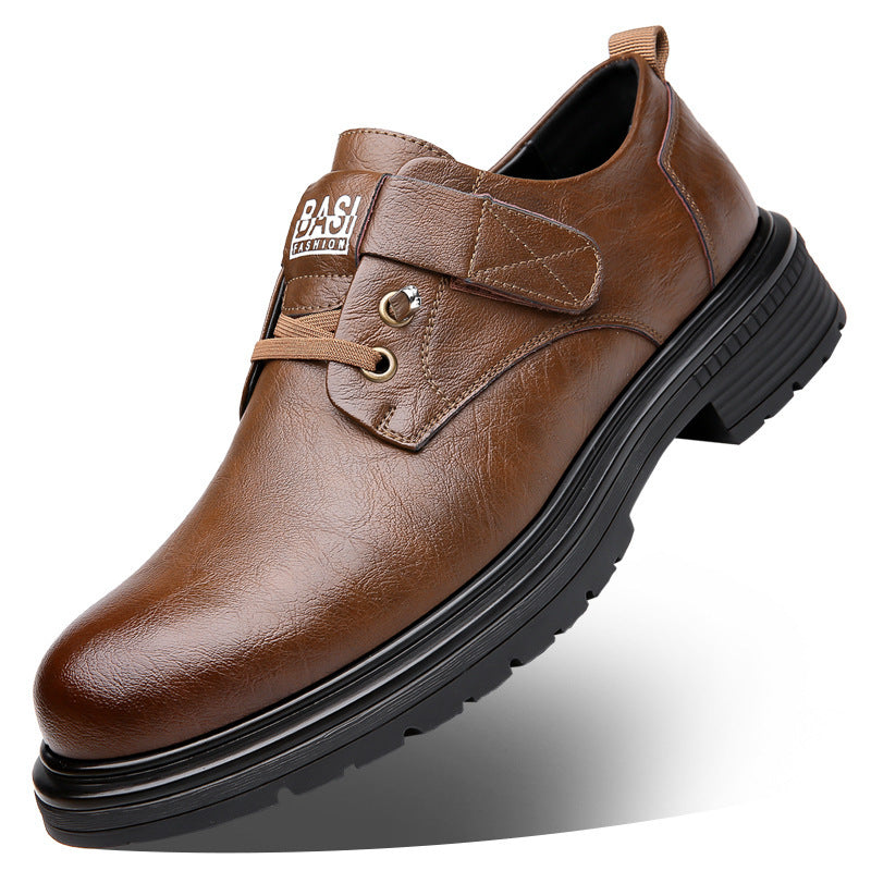Men's Velcro Leather Platform Shoes