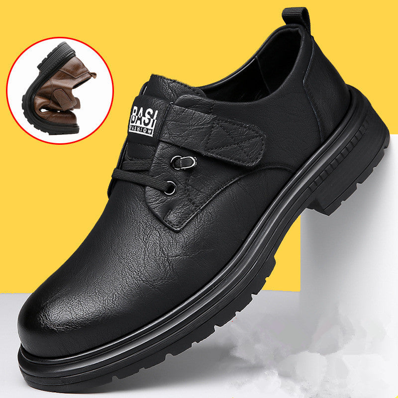 Men's Velcro Leather Platform Shoes