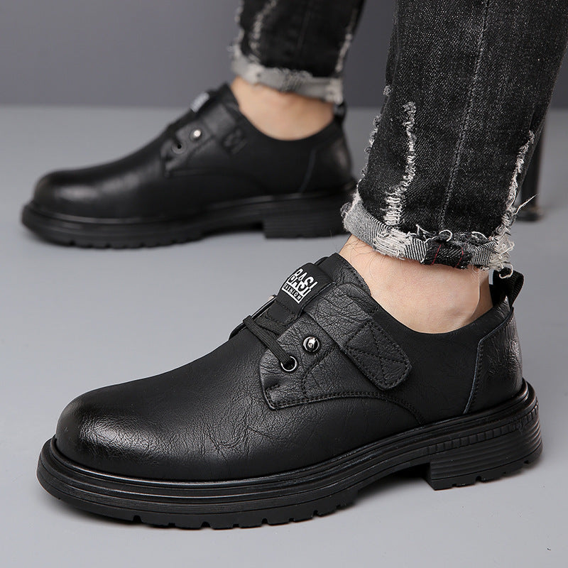 Men's Velcro Leather Platform Shoes
