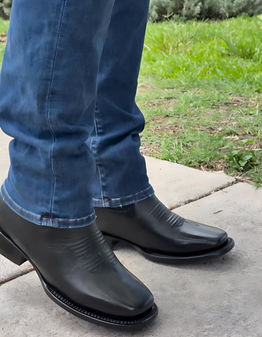 Black Premium Leather Ankle Boots