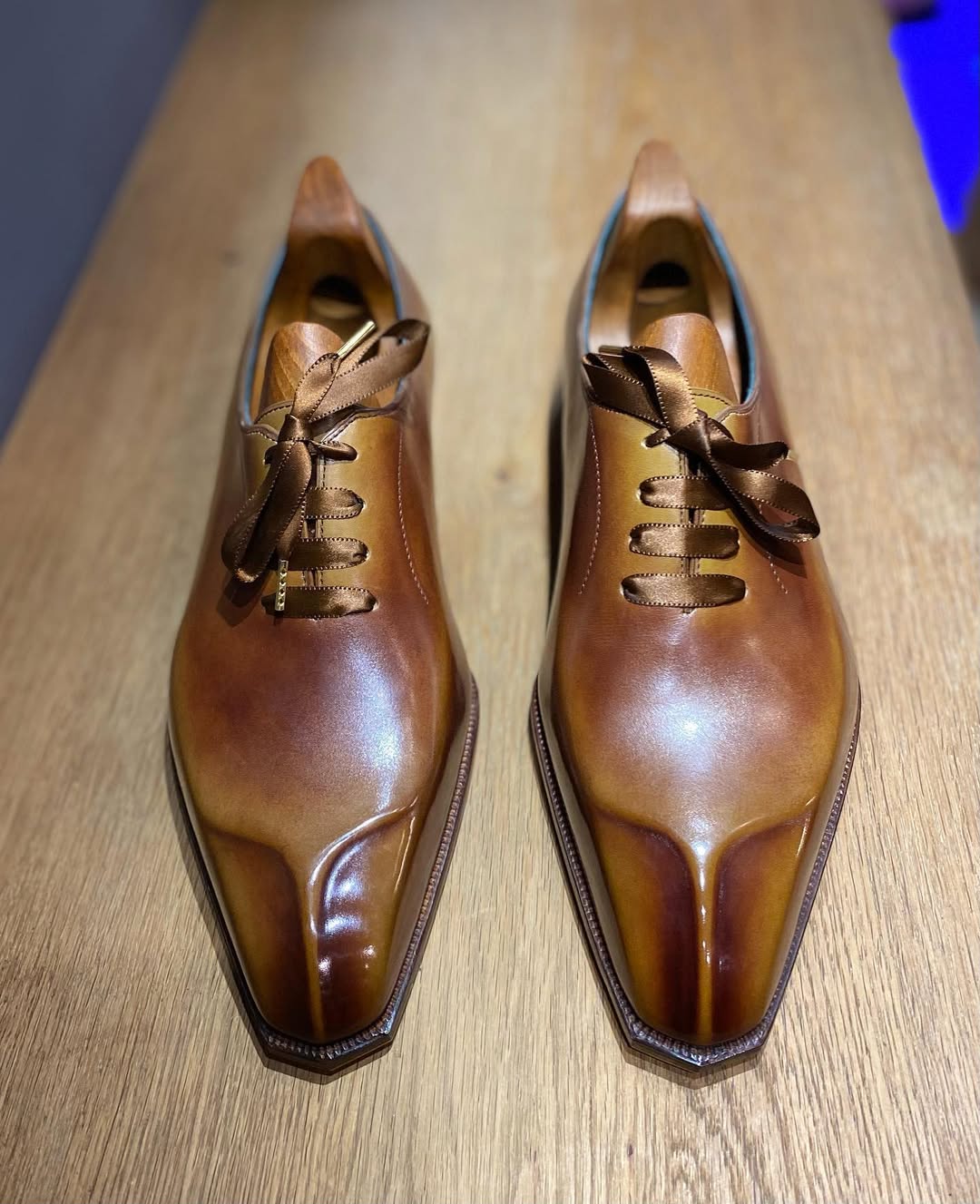 Brown Leather Men's Lace-Up Shoes