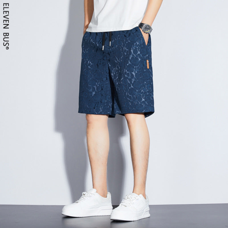 Men's Ice Silk Jacquard Casual Shorts