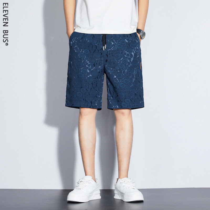 Men's Ice Silk Jacquard Casual Shorts