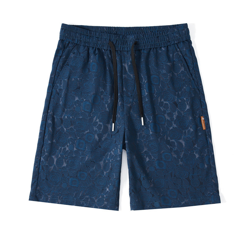 Men's Ice Silk Jacquard Casual Shorts