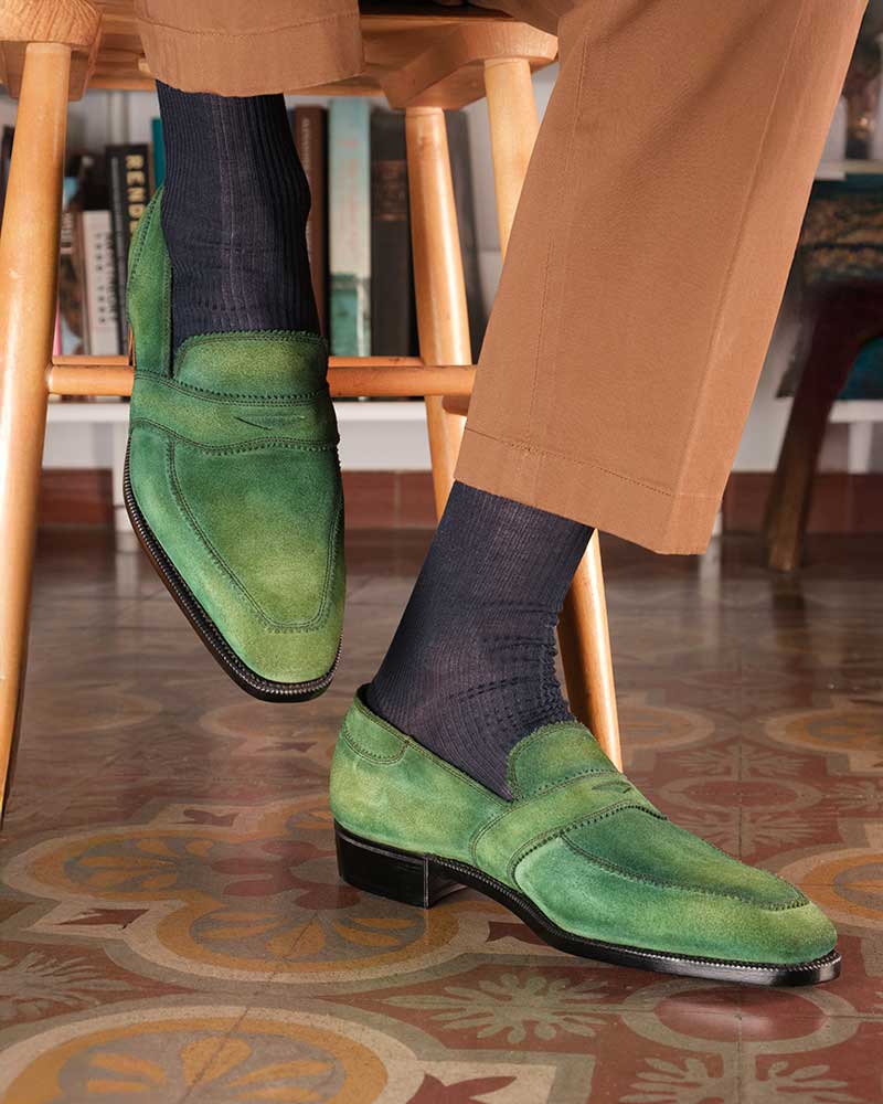 Green Suede Men's Shoes