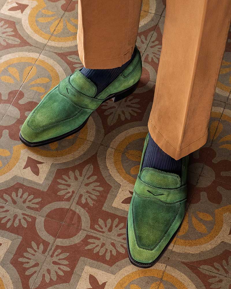 Green Suede Men's Shoes