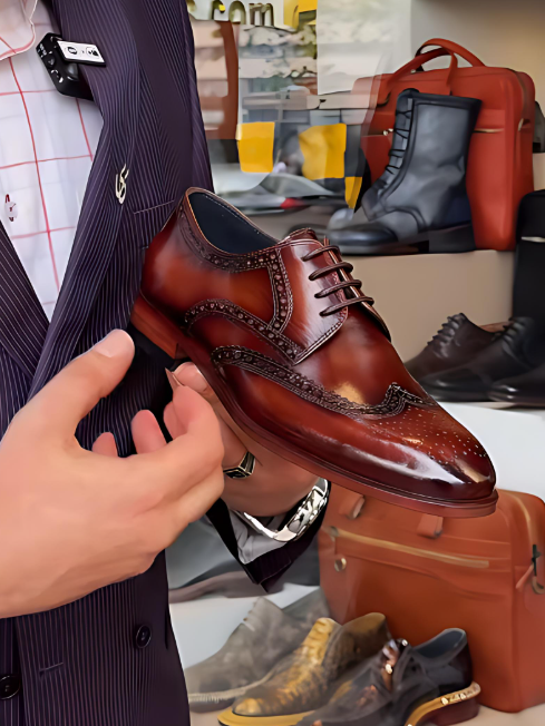 Reddish Brown Premium Leather Shoes