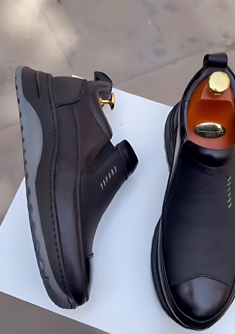 Men's Thick-Soled Leather Shoes
