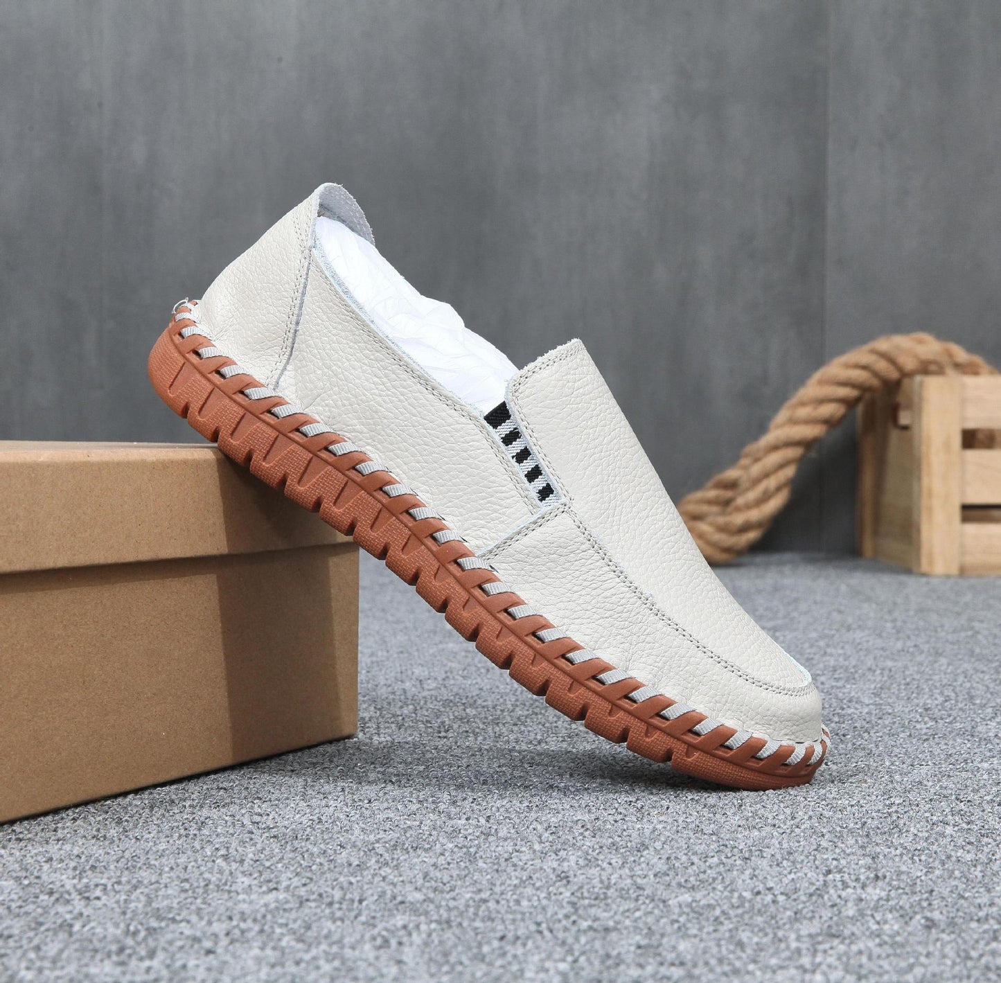 Men's Hand-Woven Soft Leather Slip-On Shoes