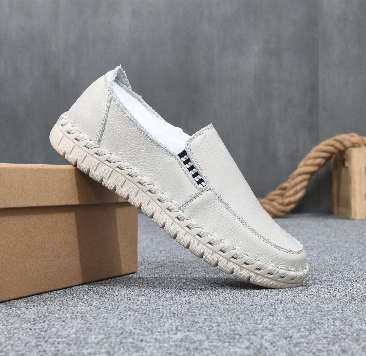 Men's Hand-Woven Soft Leather Slip-On Shoes