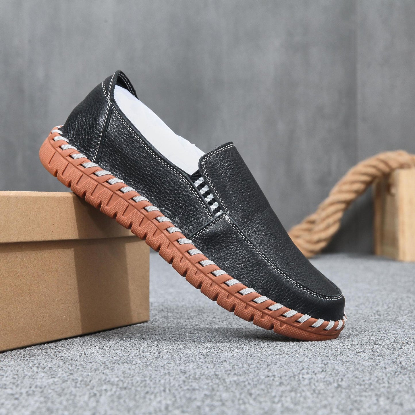 Men's Hand-Woven Soft Leather Slip-On Shoes