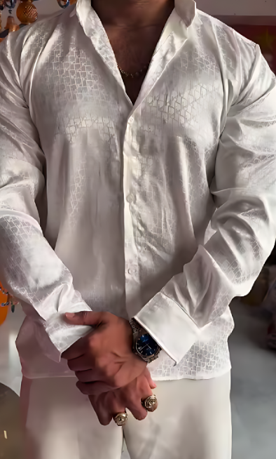 Letter Print Long-Sleeved Shirt