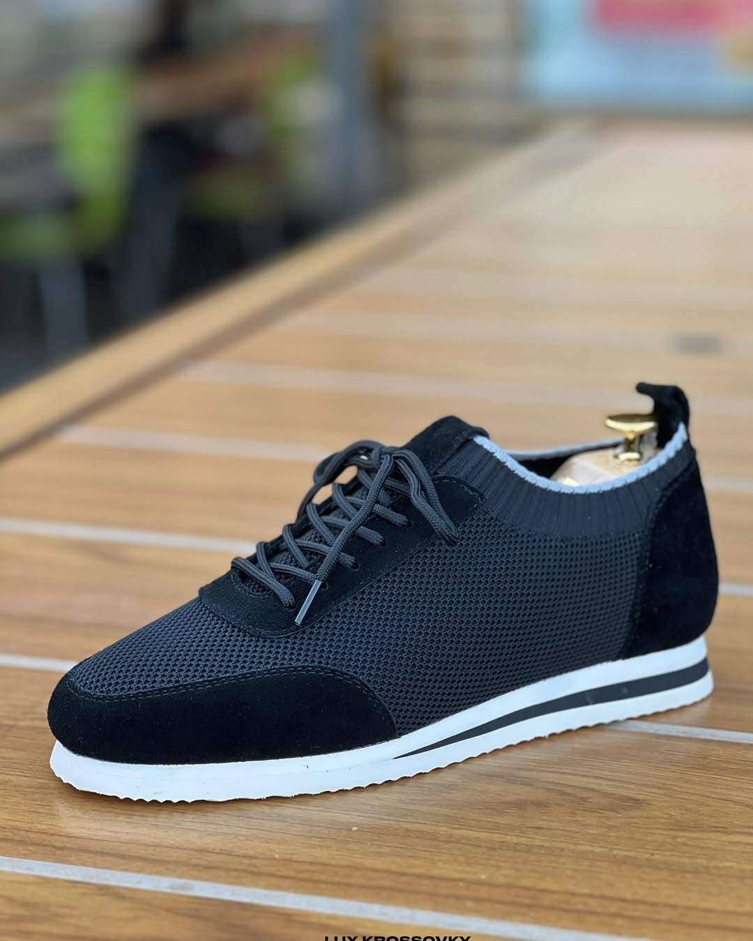 Black Knitted Mesh Men's Shoes