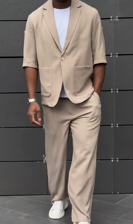 Casual Men's Short-Sleeved Suit