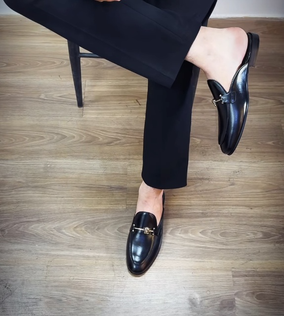 Men's Leather Loafer Slip-On Slippers