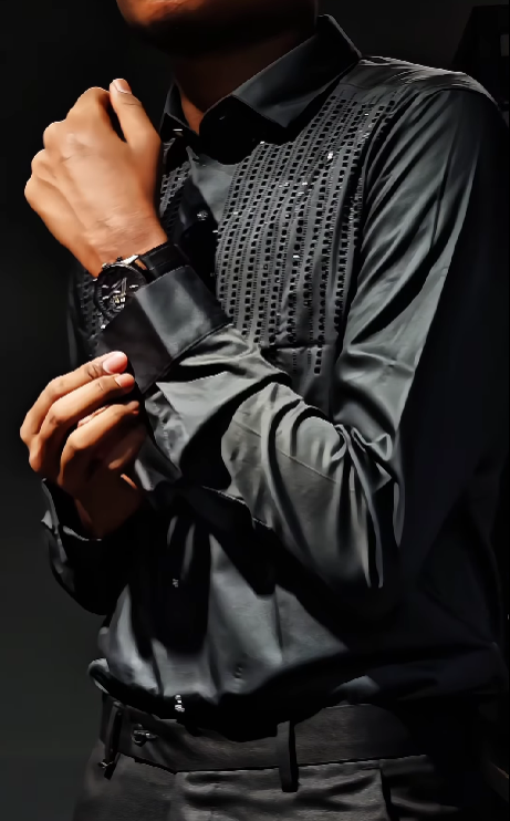 Men's Sparkling Rhinestone Shirt