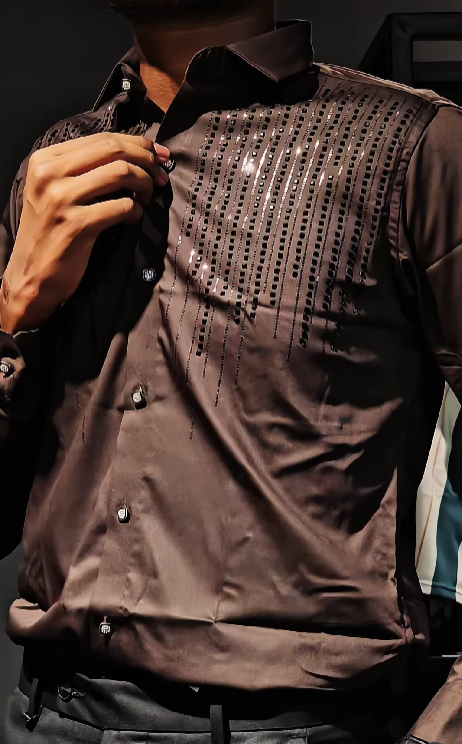 Men's Sparkling Rhinestone Shirt