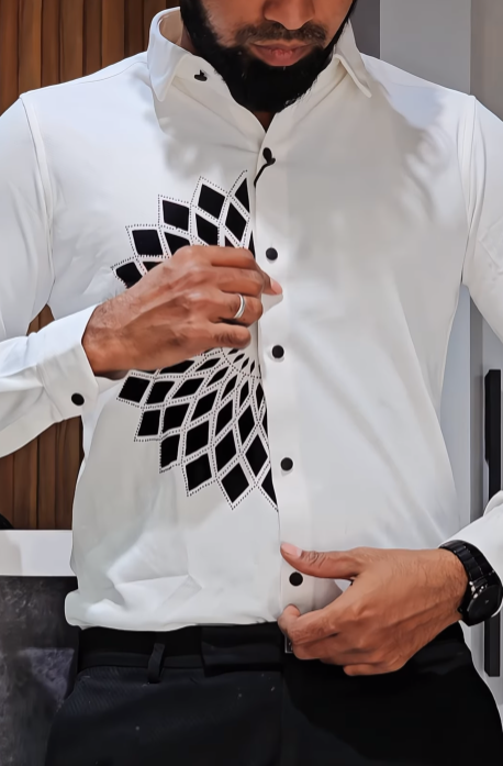 Men's Sparkling Rhinestone Shirt