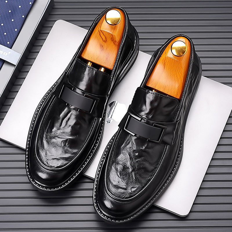 Business Casual Textured Men's Leather Shoes