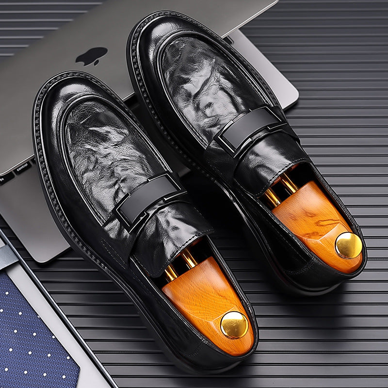 Business Casual Textured Men's Leather Shoes