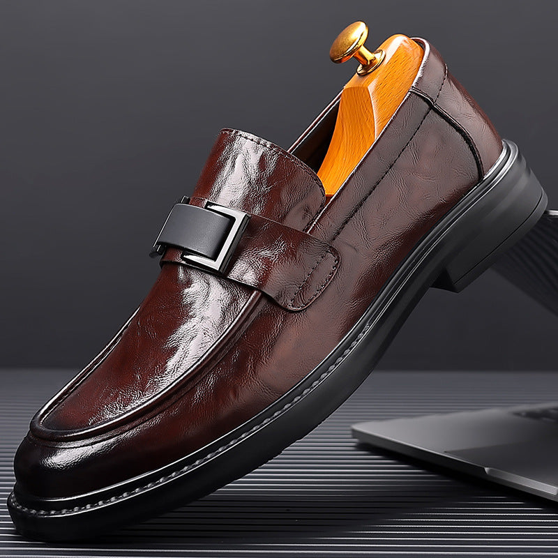 Business Casual Textured Men's Leather Shoes