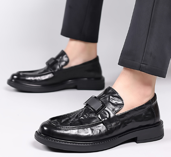 Business Casual Textured Men's Leather Shoes