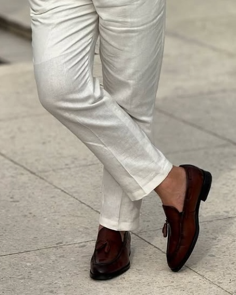 Brown Tassel Leather Shoes