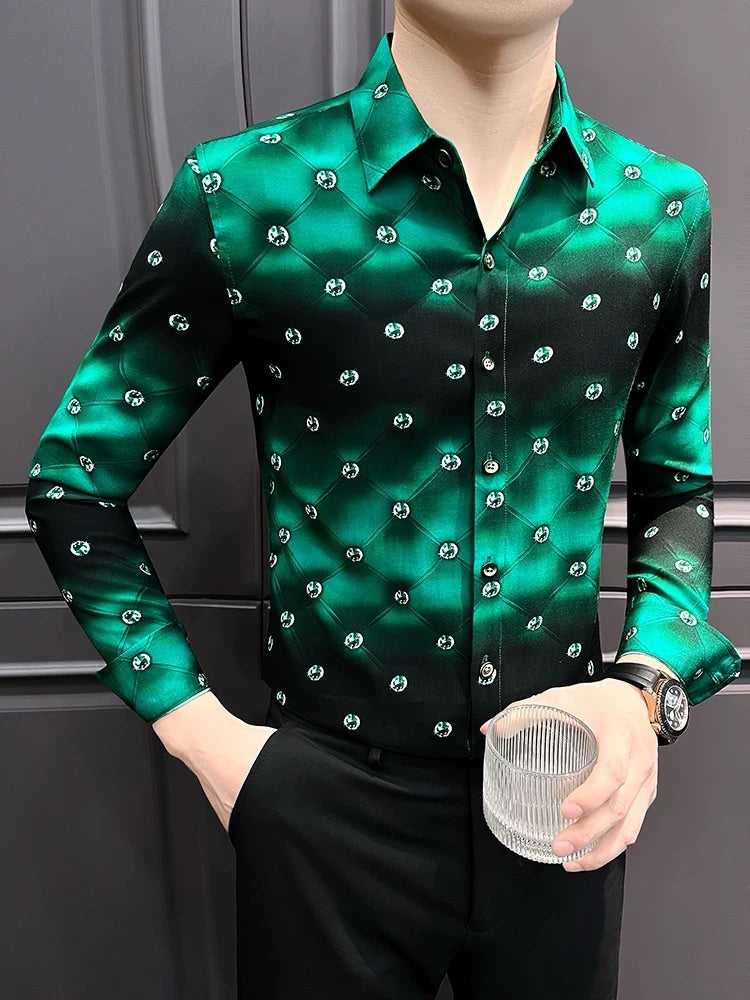 Men's Printed Long-Seeved Shirt