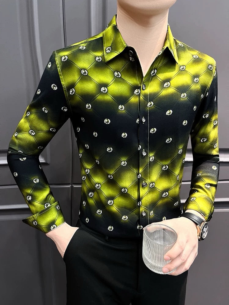Men's Printed Long-Seeved Shirt