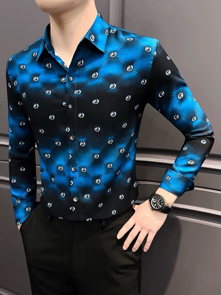 Men's Printed Long-Seeved Shirt