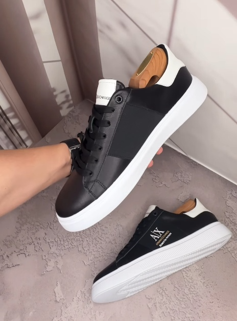 Black Leather Lace-Up Causal Men's Shoes