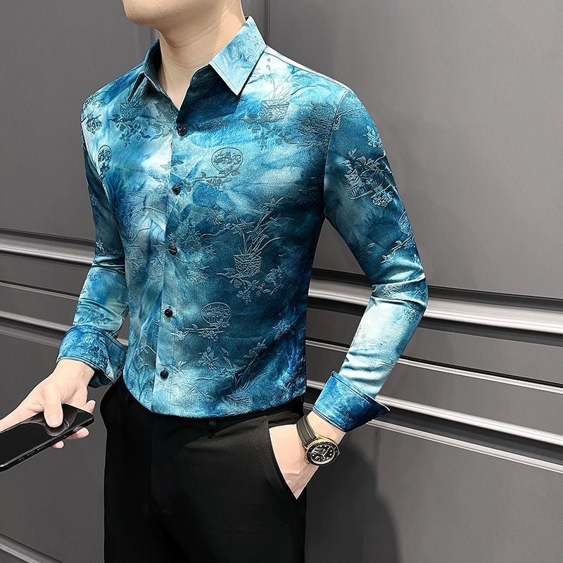 Men's Tie-Dye Print Shirt
