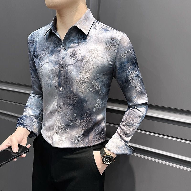 Men's Tie-Dye Print Shirt
