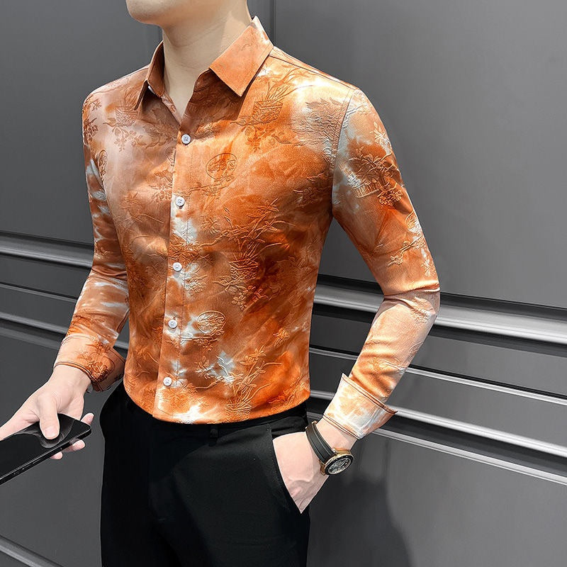 Men's Tie-Dye Print Shirt