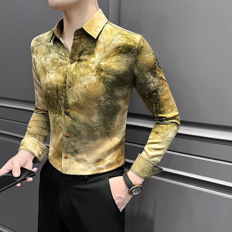 Men's Tie-Dye Print Shirt