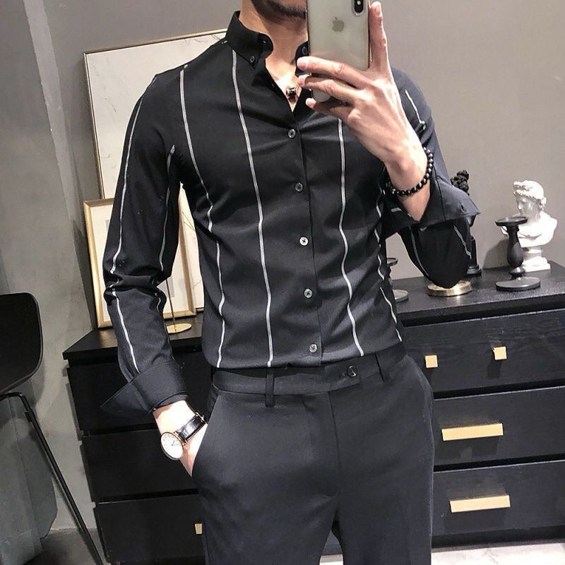 Classic Stripe Men's Long Sleeve Shirt