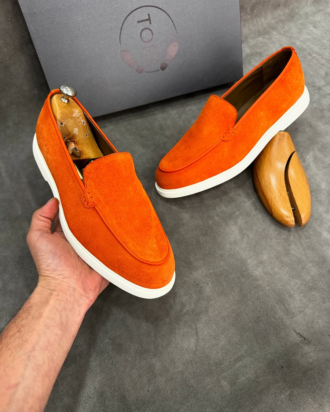 Solid Color Suede Slip-On Loafers