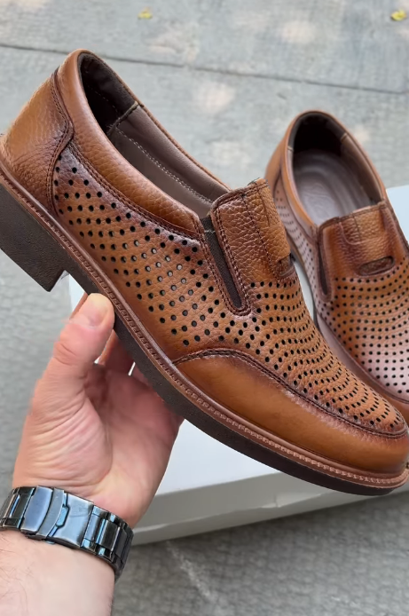 Brown Casual Breathable Leather Shoes