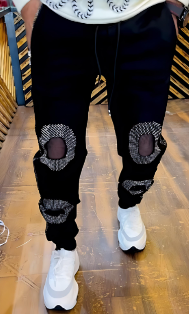 Men's Black Casual Designer Pants