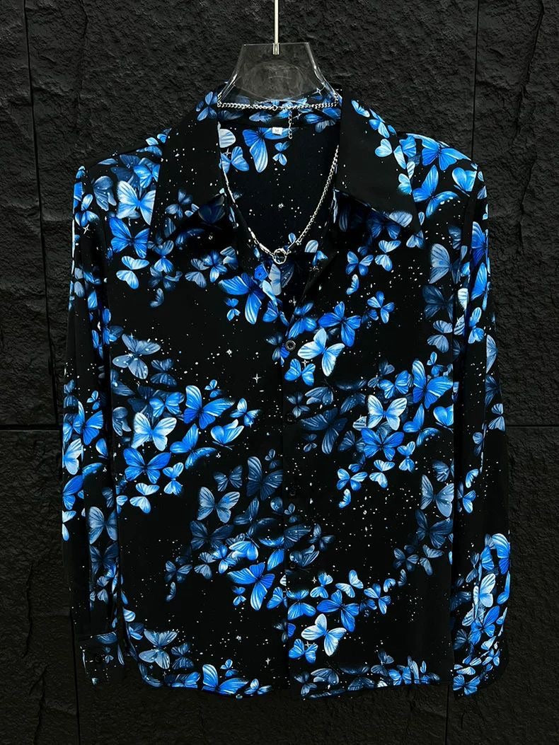 Men's Blue Butterfly Comfort Shirt