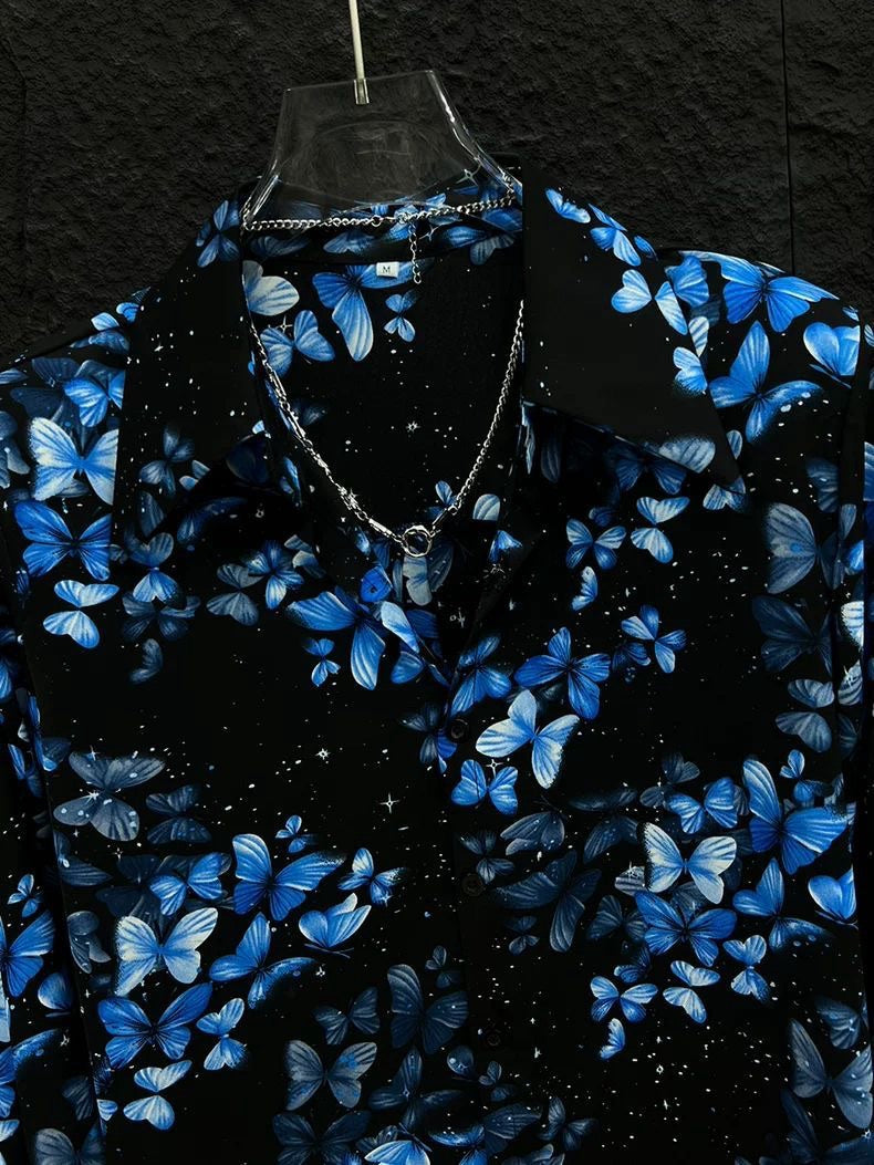 Men's Blue Butterfly Comfort Shirt